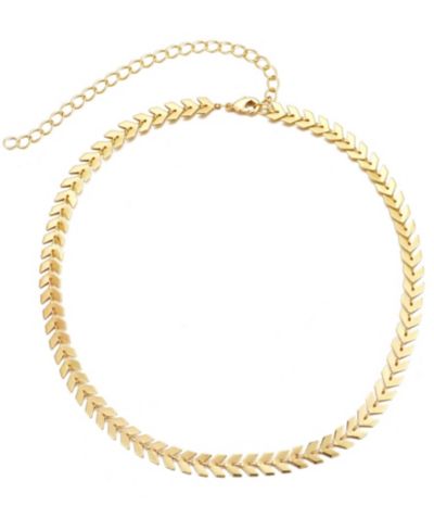 ADORNIA чокер-ожерелье с подвеской Fishtail Chain, покрытие Gold Plated