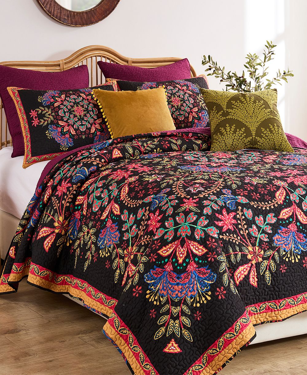 Greenland Home Fashions Jessa Vintage Boho 3-Pc. Quilt Set, King