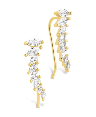 Sterling Forever Sterling Silver Skye CZ Threader Crawler Earrings