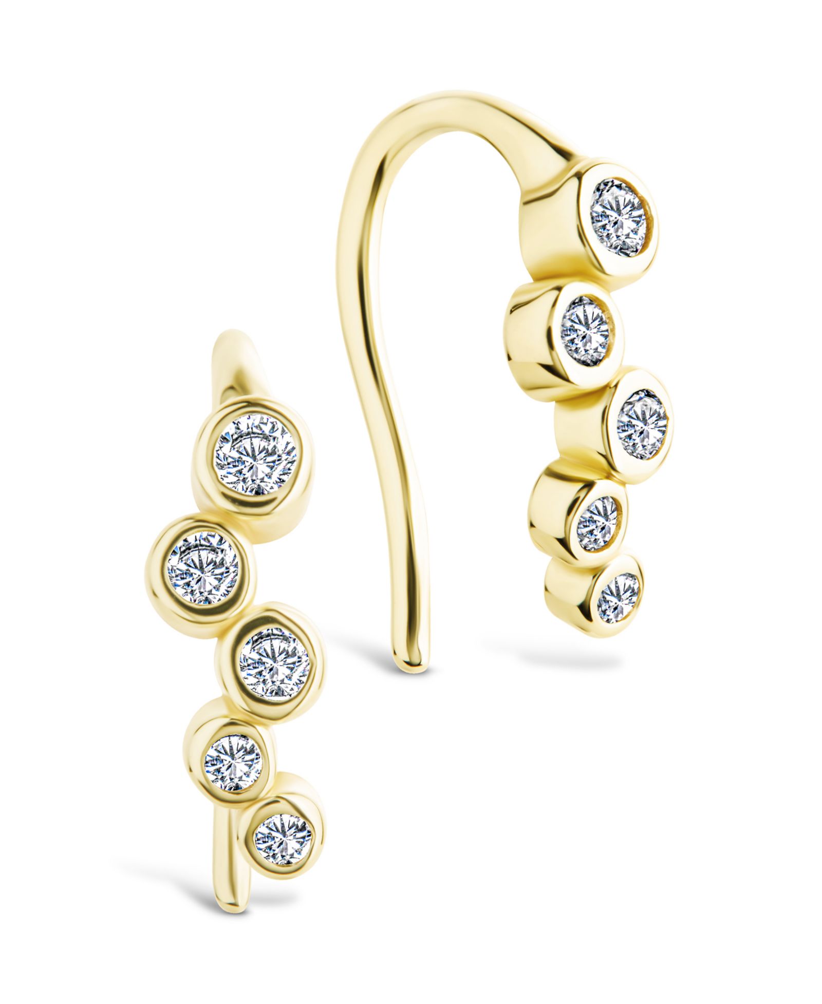 Sterling Forever Sterling Silver Talia CZ Bezel Crawler Earrings