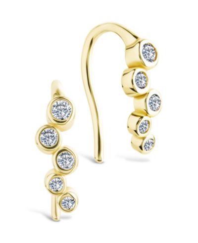 Sterling Forever Sterling Silver Talia CZ Bezel Crawler Earrings