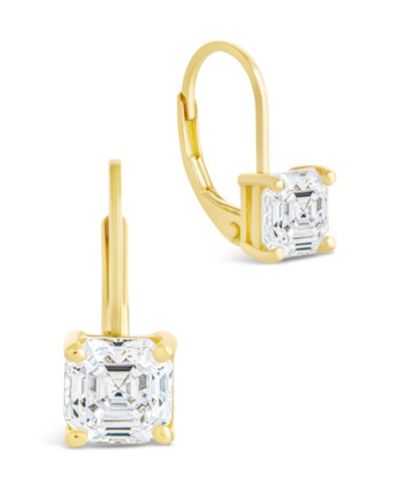 Sterling Forever Sterling Silver Princess Cut French Clip Earrings