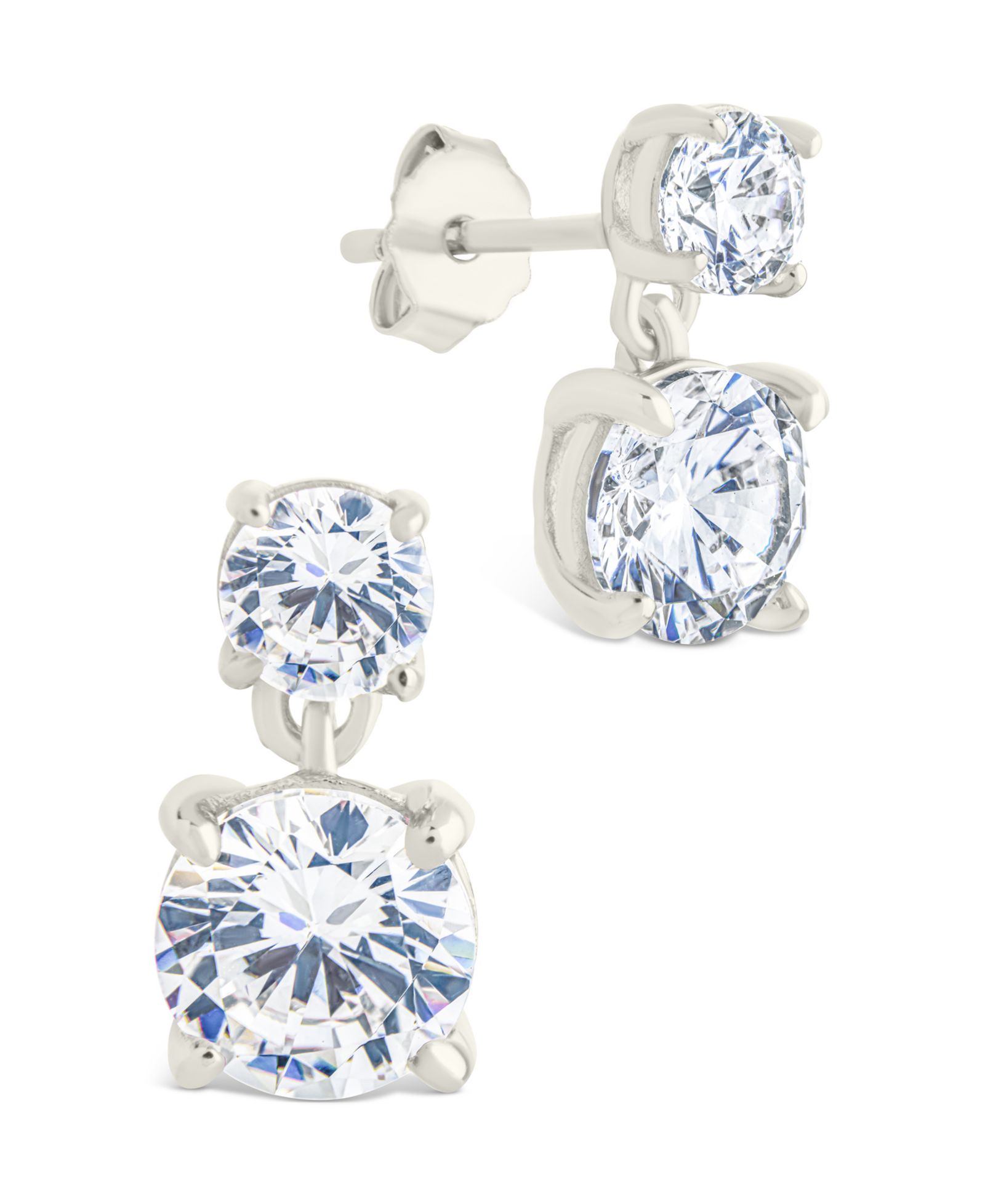 Sterling Forever серьги-гвоздики Galatea с бриллиантовым огранением CZ, стерлинговое серебро