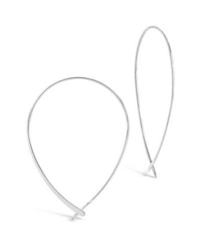 Sterling Forever серьги-кольца Threader Hoop Metal-tone