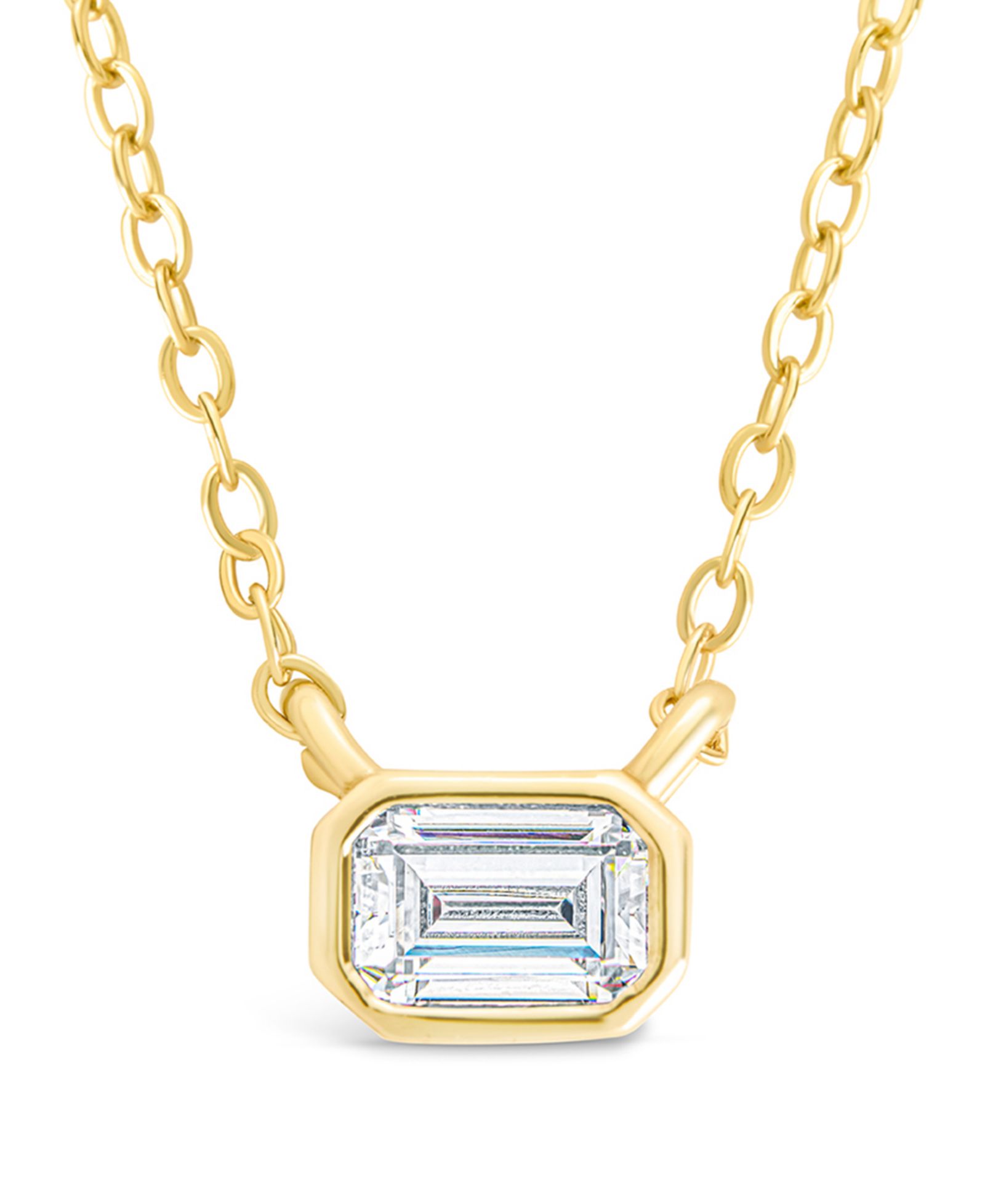 Подвеска Sterling Forever Emerald Bezel Set Necklaces