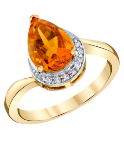 Macy's Кольцо с цитрином (1-3/4 ct. t.w.) и бриллиантовыми акцентами, желтое золото 10k