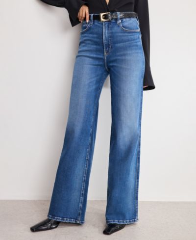Женские широкие джинсы Good American Women's Soft Tech Good Skate Wide Leg Jeans, Regular & Plus Size