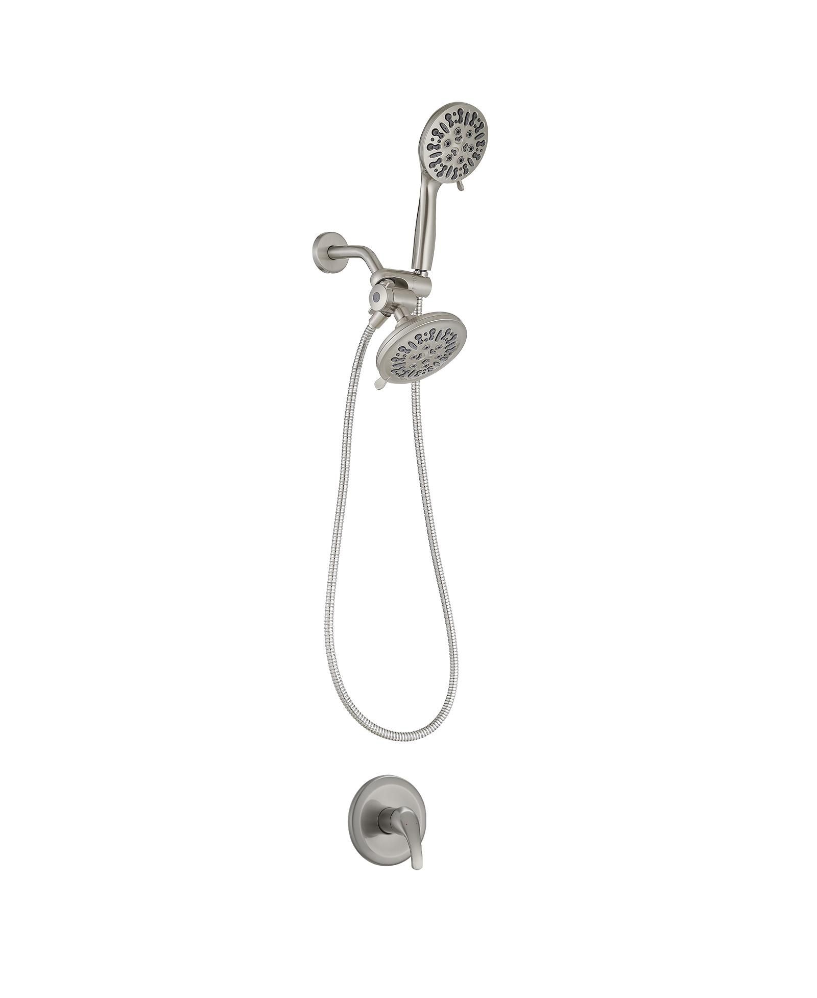 Greenspring 12 in Single-Handle 1-Spray Round Rain Shower Faucet Combo Set with Dual Function Pressure Balance Valve in Matte Black