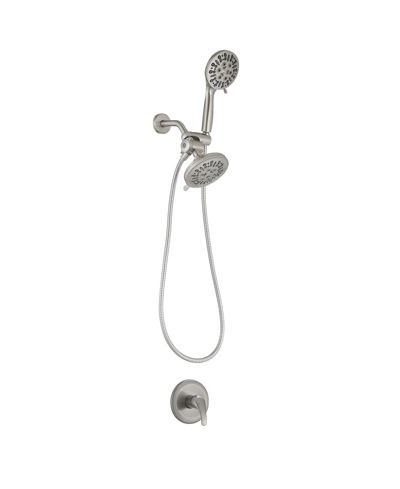 Greenspring 12 in Single-Handle 1-Spray Round Rain Shower Faucet Combo Set with Dual Function Pressure Balance Valve in Matte Black