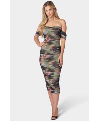 Женское платье Bebe Women's Ruched Midi Dress