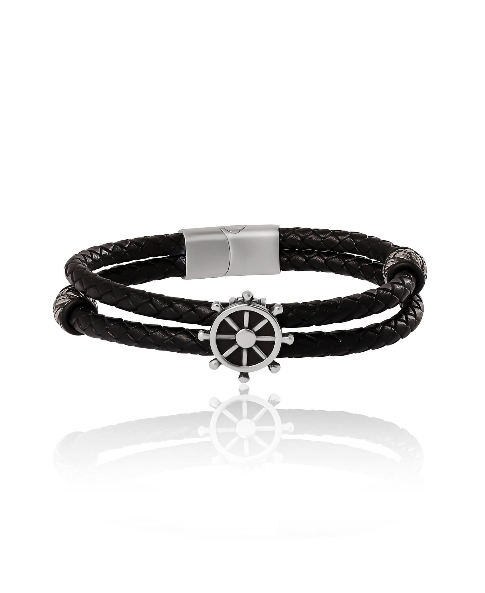 Мужской браслет Lucky Brand Nautical Wheel Black Braided