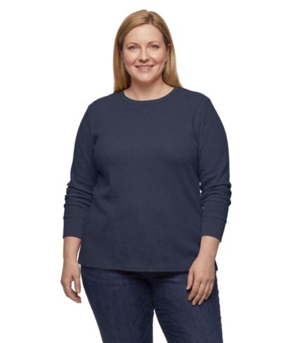 Woman Within Plus Size теплого трикотажного рубашка с длинным рукавом