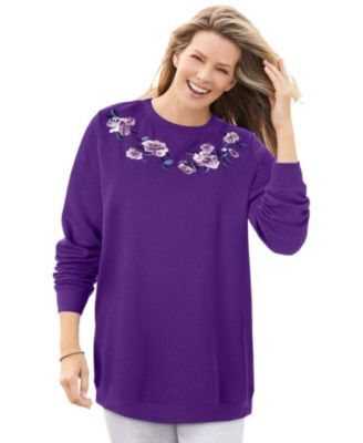 Radiant purple floral embroidery