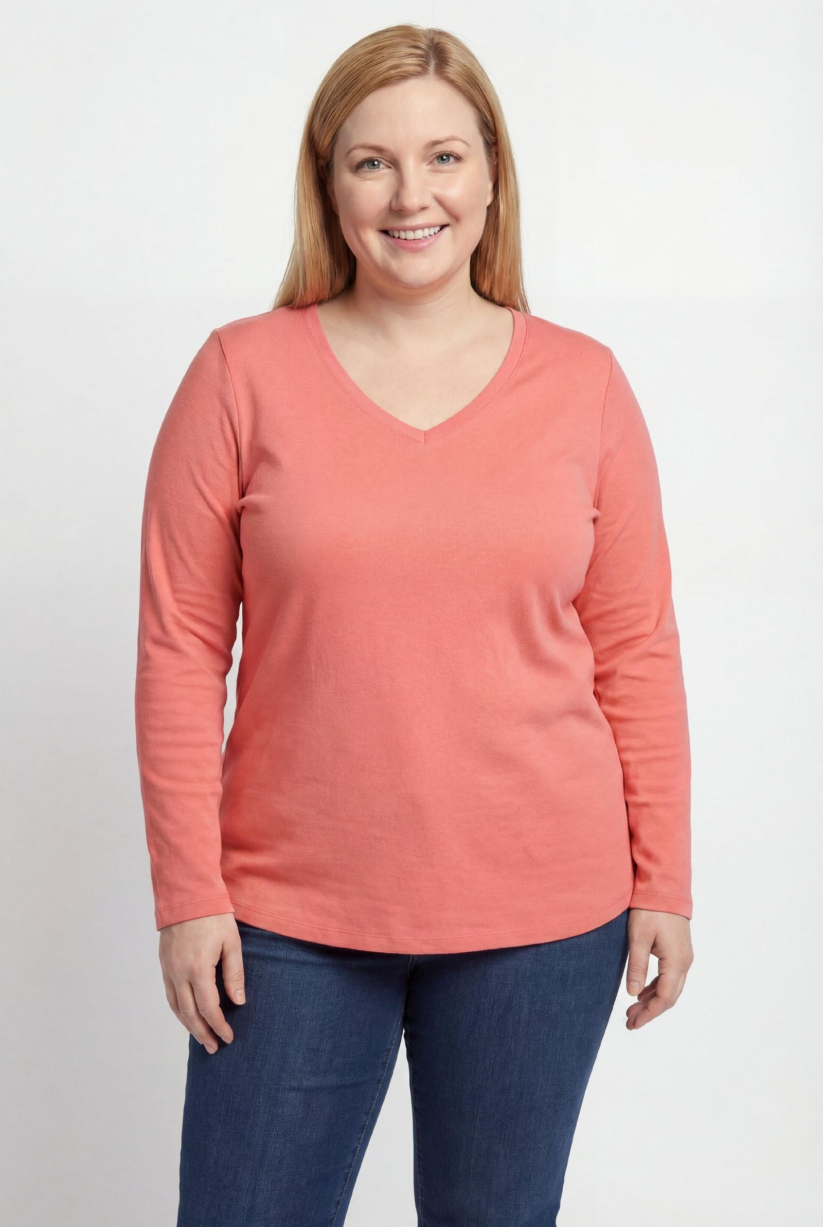Woman Within Women's Within Perfect Long-Sleeve V-Neck Tee
