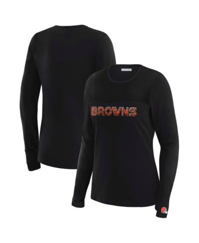 WEAR by Erin Andrews женская футболка с длинным рукавом и сетчатыми панелями Cleveland Browns
