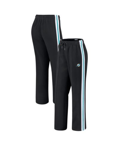 WEAR by Erin Andrews Women's Black Miami Dolphins Color Block Straight Leg Pants