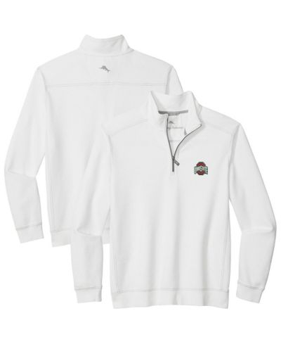 Tommy Bahama Men's White Ohio State Buckeyes Montego Bay Half-Zip Jacket