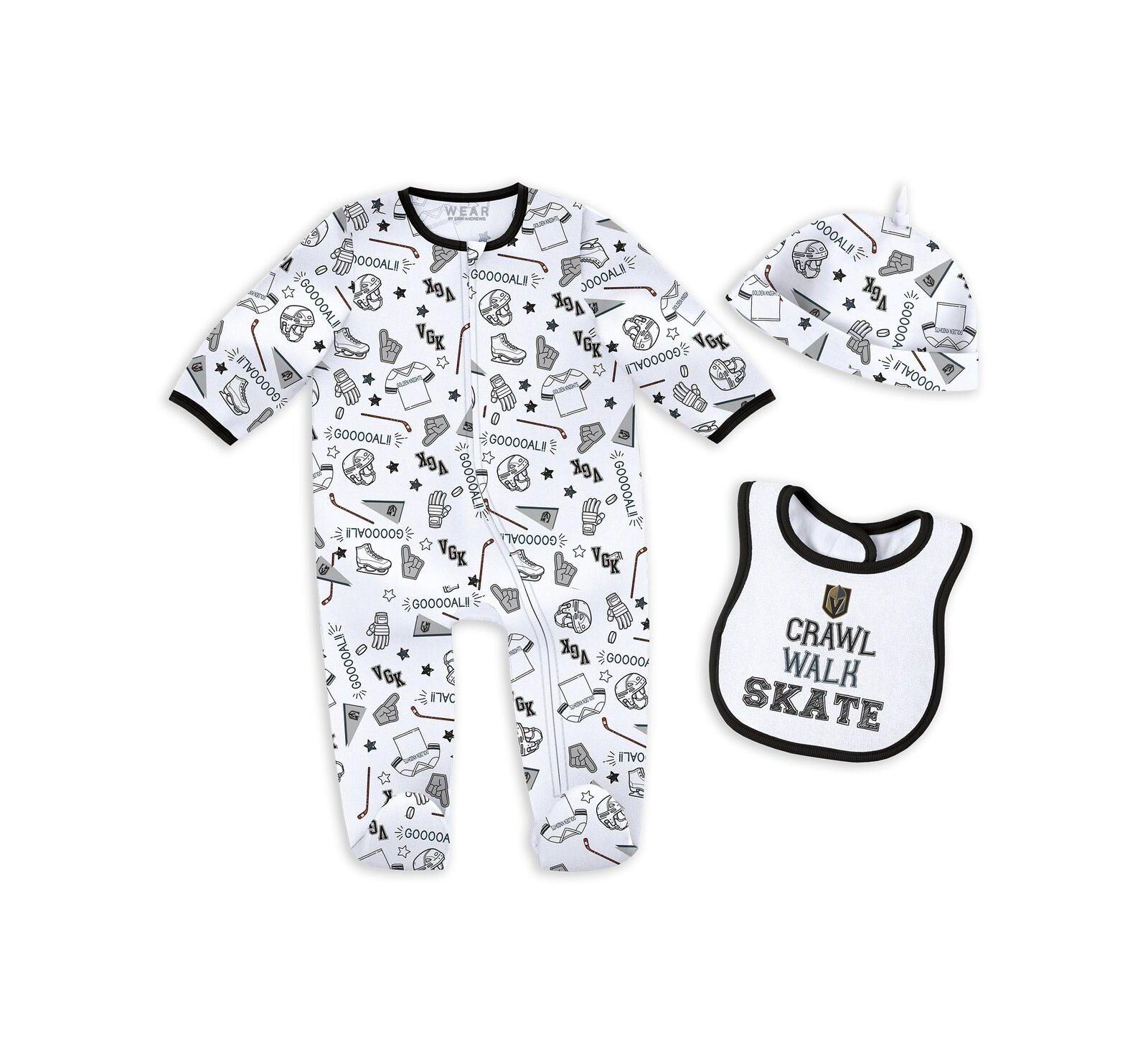 Детский комплект WEAR by Erin Andrews Vegas Golden Knights Sleep and Play Sleeper Set с нагрудником