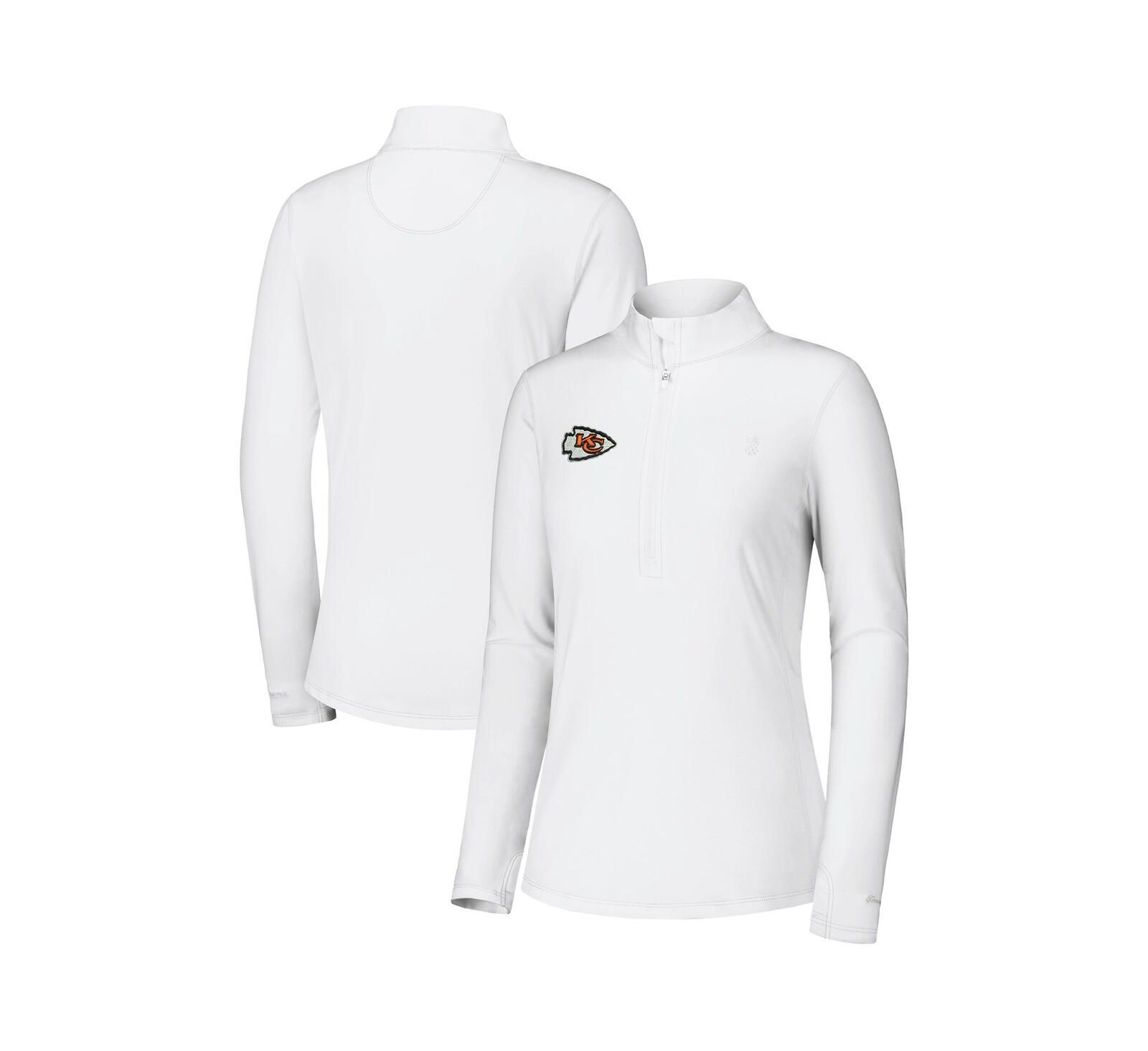 Tommy Bahama Women's White Kansas City Chiefs Sport Playa Vista IslandZone Quarter-Zip Jacket