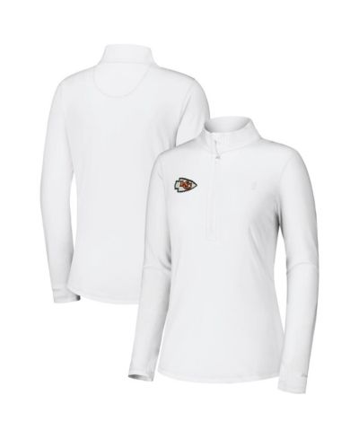 Tommy Bahama Women's White Kansas City Chiefs Sport Playa Vista IslandZone Quarter-Zip Jacket