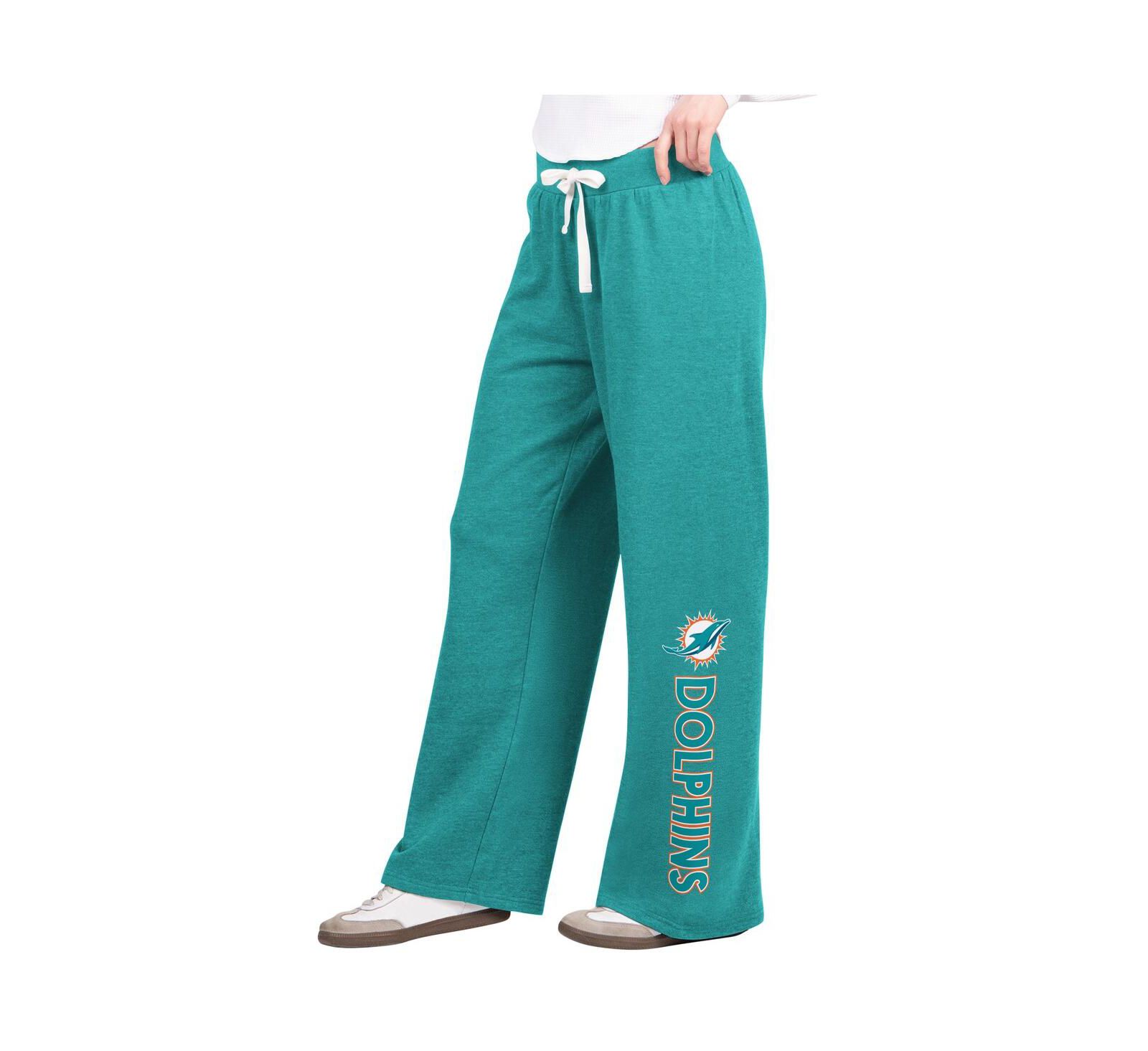 G-III 4Her by Carl Banks Women's Aqua Miami Dolphins Field Wide Leg Sweatpants