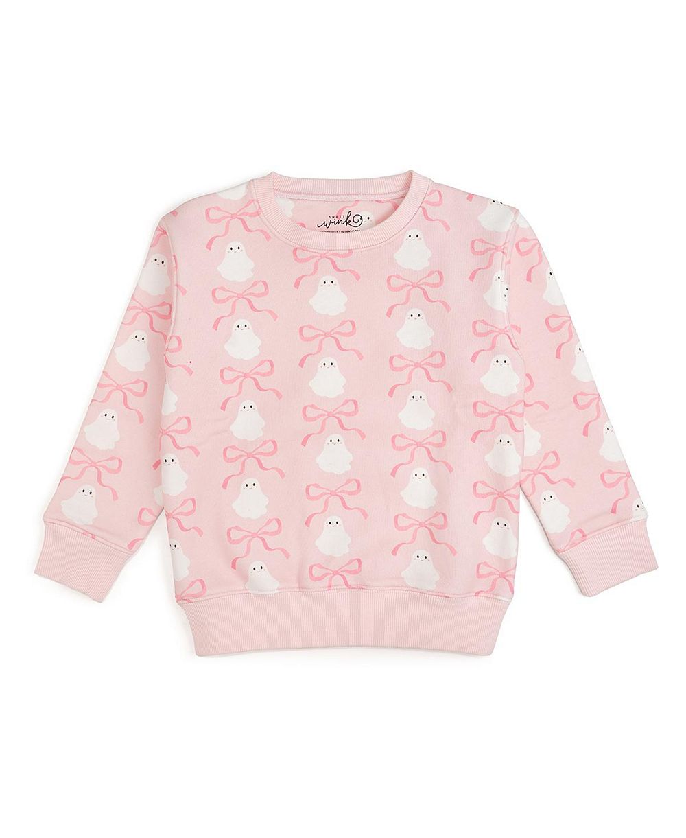 Sweet Wink Little and Big Girls Coquette Ghost Halloween Sweatshirt