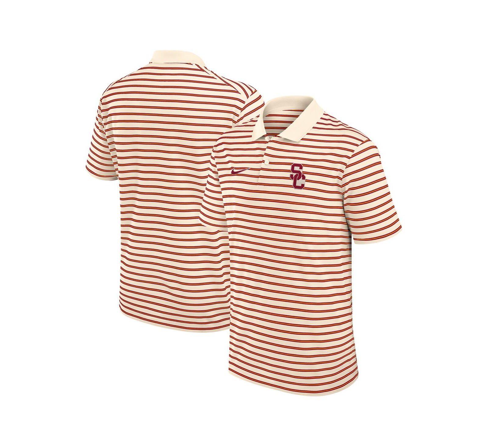 Мужская поло Nike Tan USC Trojans Solid Foundation Striped Performance