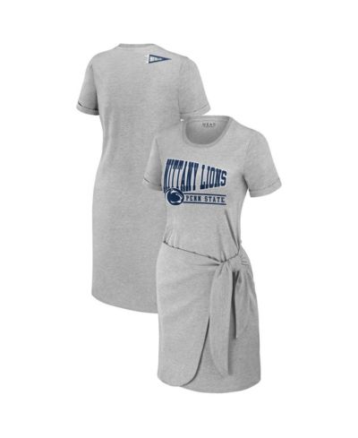 Женское платье-футболка WEAR by Erin Andrews Heather Gray Penn State Nittany Lions Knotted