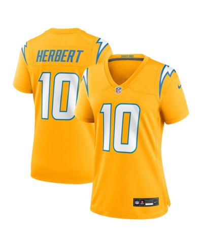 Nike Женский Justin Herbert Gold Los Angeles Chargers Alternate Charger Power Game Jersey
