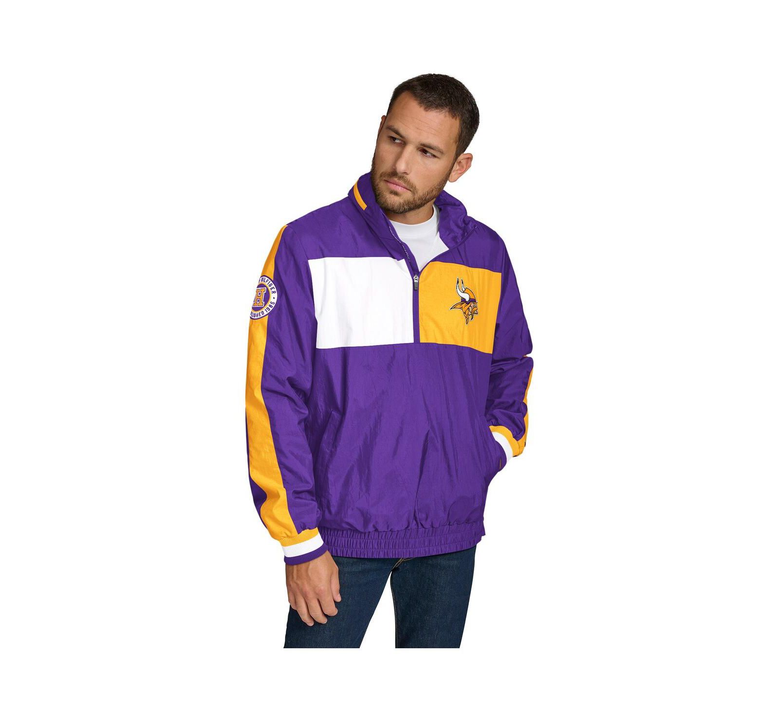 Tommy Hilfiger Men's Purple Minnesota Vikings Gael Lightweight Half-Zip Hoodie Jacket