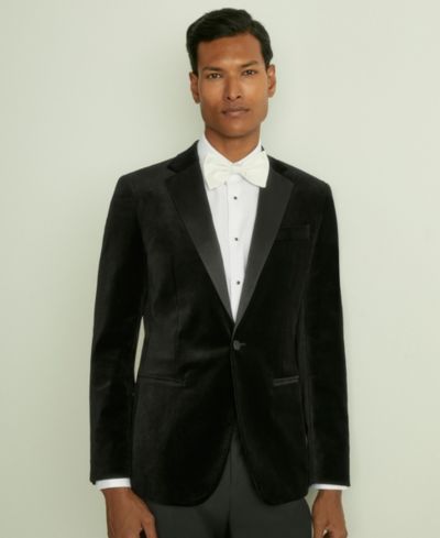 Мужской бархатный блейзер REISS Men's Ace Tailored-Fit Single-Breasted