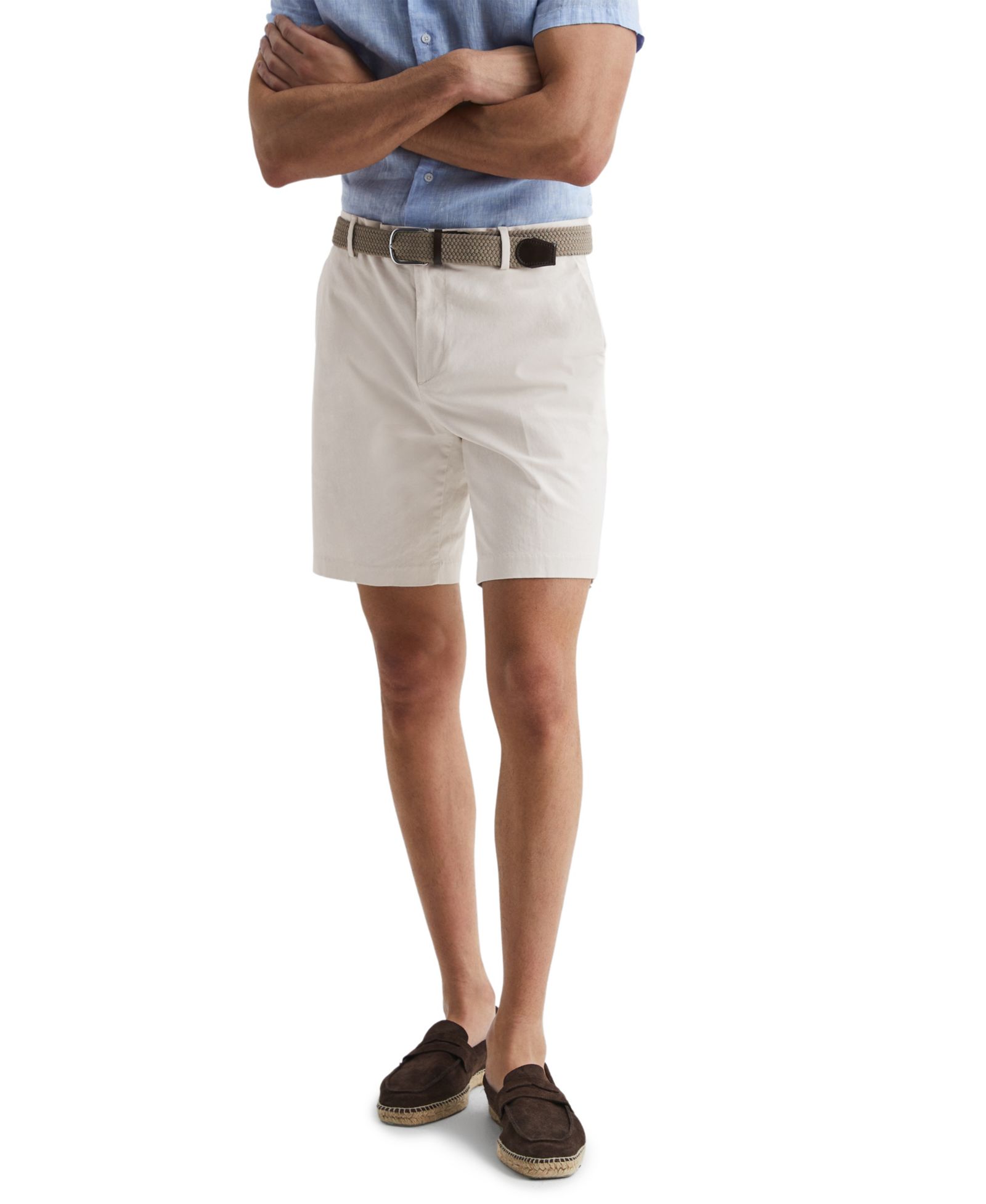 REISS Men's Wicket Modern Fit 9" Cotton Blend Chino Shorts