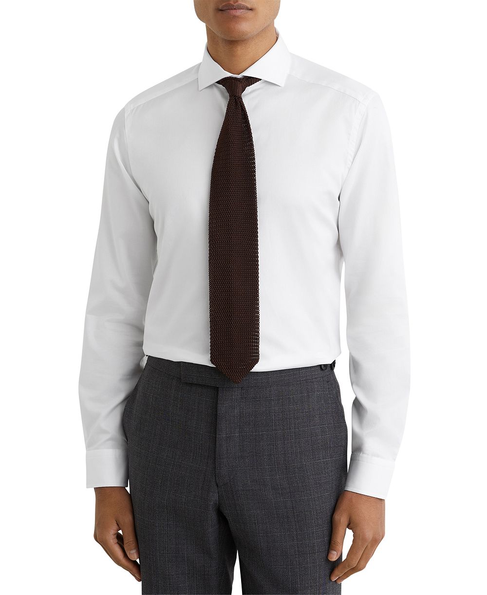 REISS Мужская рубашка Storm Slim Cotton-Twill, приталенная, двухслойная