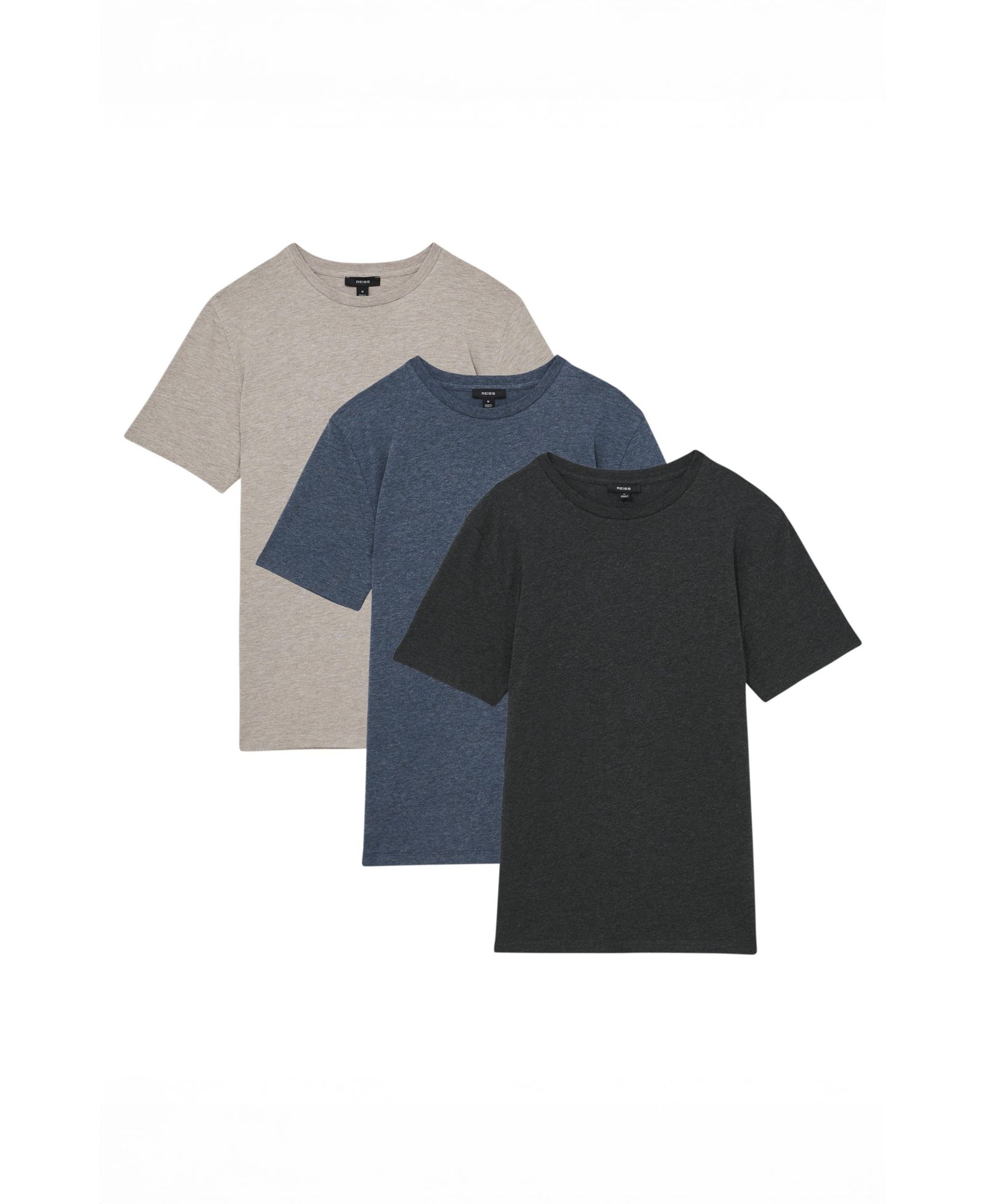 REISS Men's Bless 3-Pack Tailored-Fit Cotton Crew-Neck T-Shirt