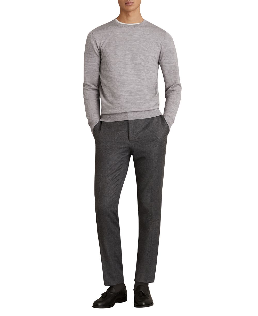 REISS мужской свитер с круглым вырезом Wessex Slim-Fit из мериносовой шерсти