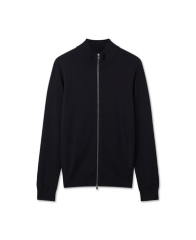Мужской кардиган REISS Hampshire из шерсти мериноса с воротником-стойкой