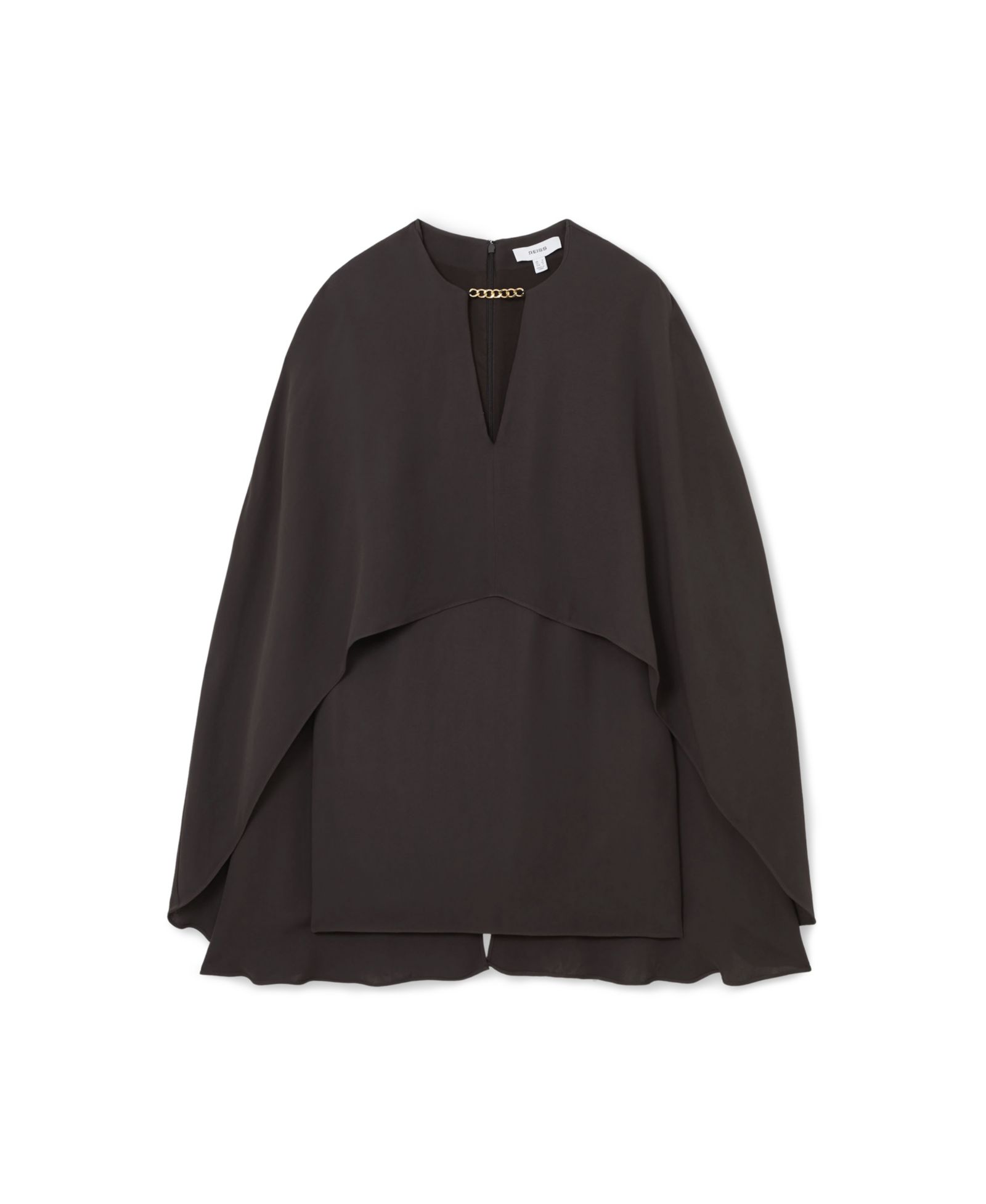 REISS Women's Cassidy Chain-Detail Cape Mini Dress