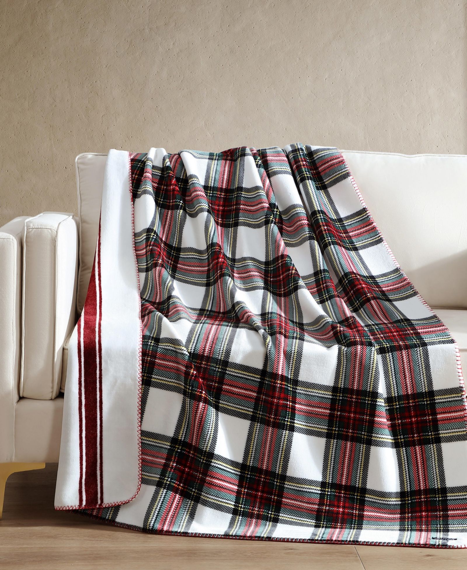 Nautica Printed Reversible Lush Throw, 70" x 50"
