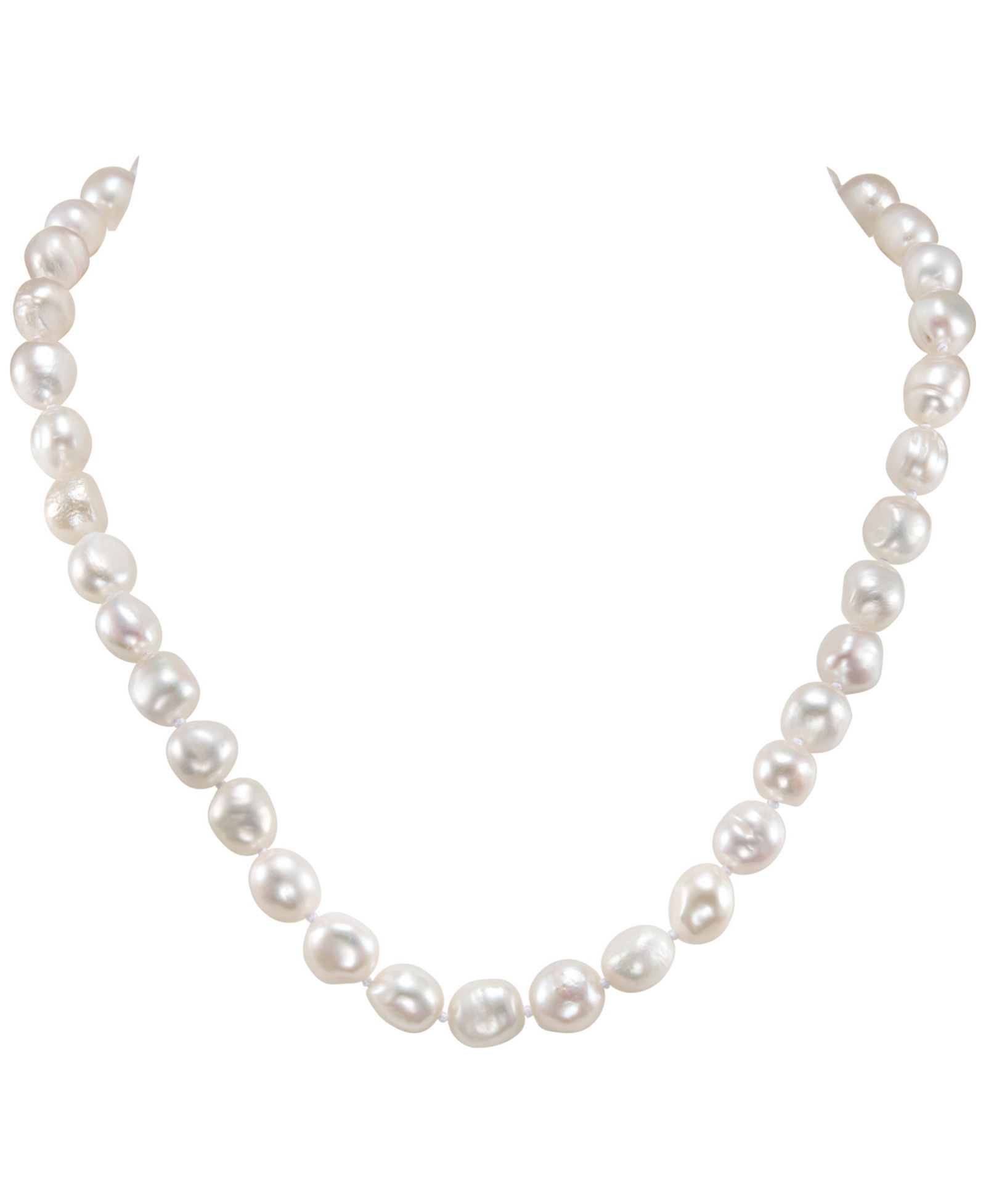 Ожерелье из жемчуга Baroque в серебряной отделке, 9-10mm