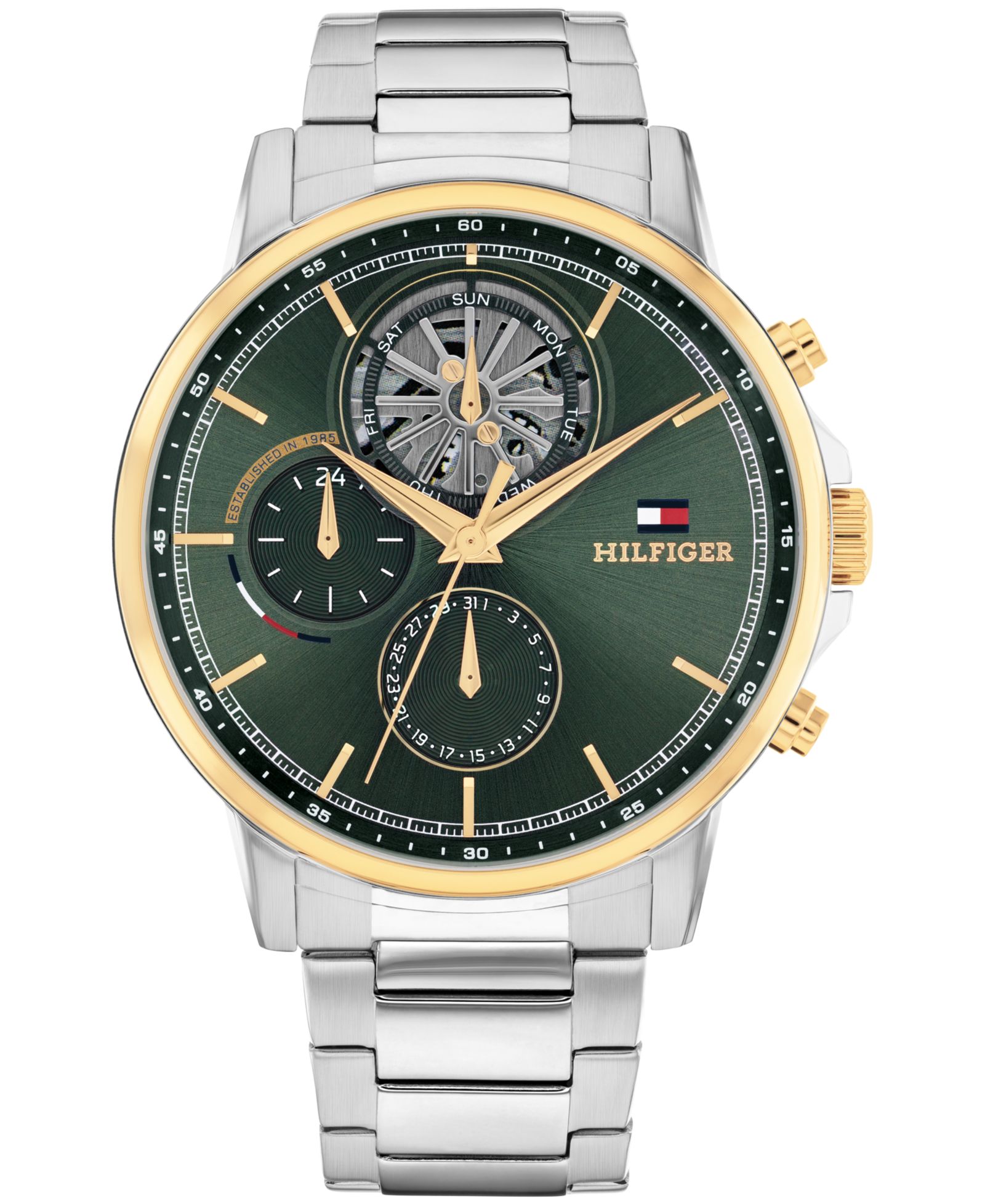 Мужские часы Tommy Hilfiger Silver Tone Stainless Steel Bracelet 44mm
