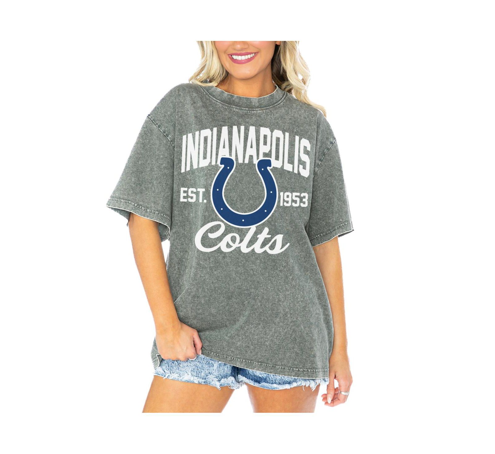 Gameday Couture Women's Gray Indianapolis Colts Tackle Titan Boyfriend Washed T-Shirt