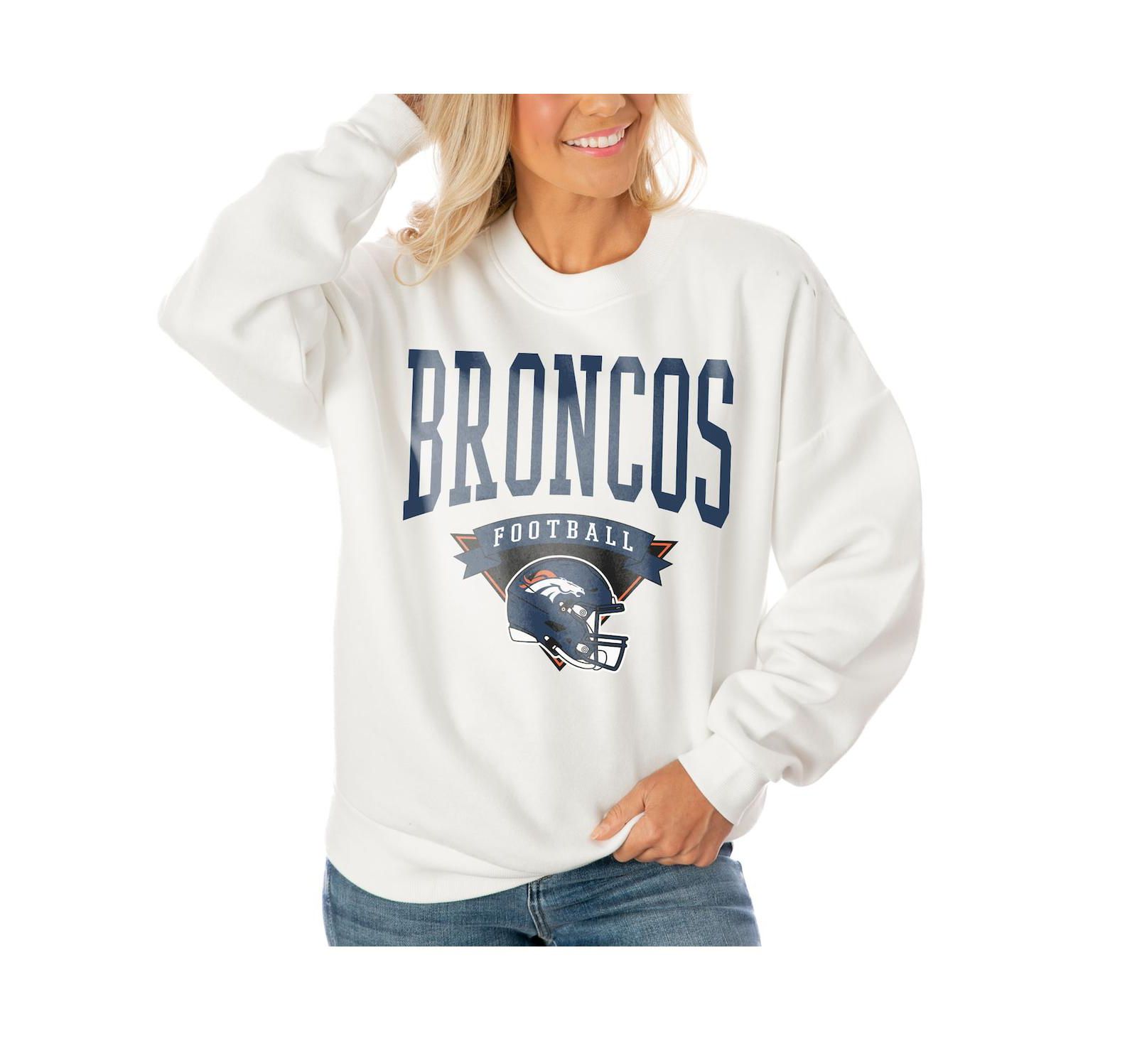 Женский свитшот Gameday Couture White Denver Broncos Oversized Yard Line Tri-Blend Pullover