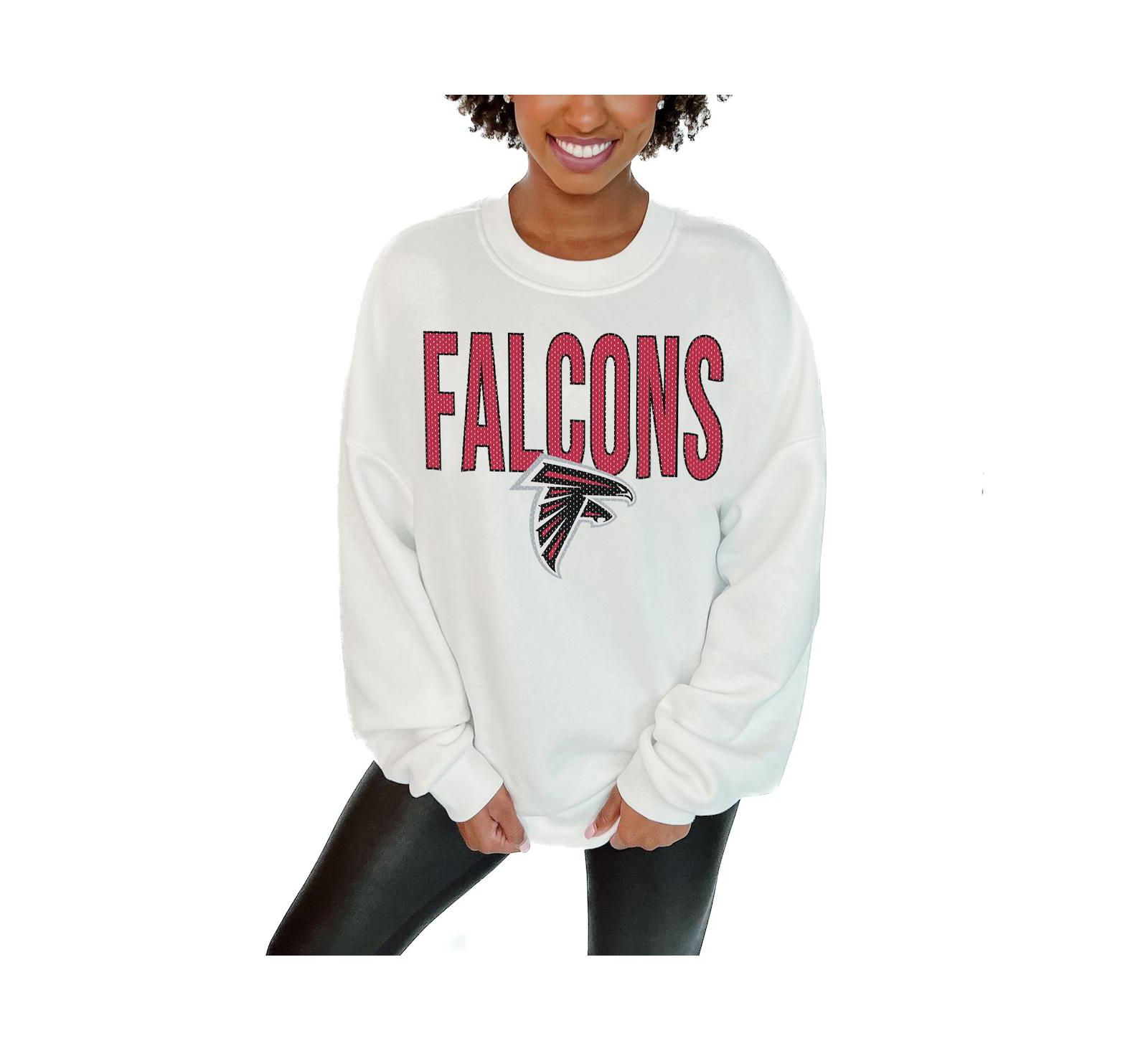 Женская оверсайз толстовка Gameday Couture White Atlanta Falcons Just Go with It с длинным рукавом