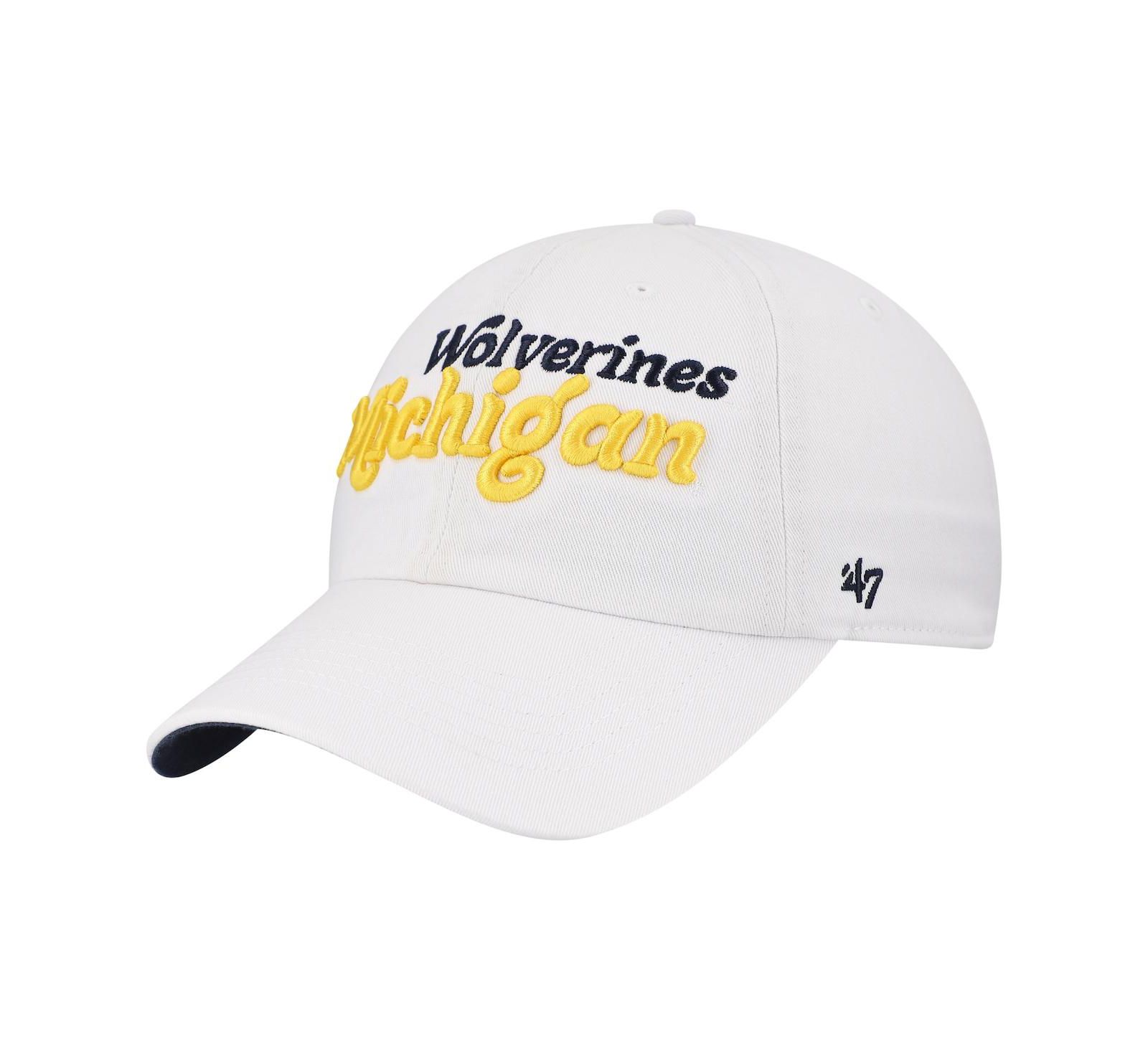 '47 Brand Women's White Michigan Wolverines Pensacola Clean Up Adjustable Hat