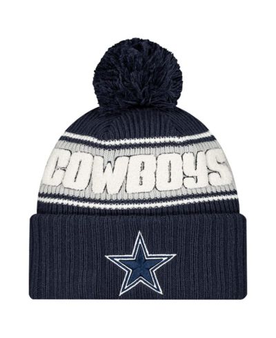 New Era вязаная шапка с помпоном Dallas Cowboys 2024/25, темно-синяя