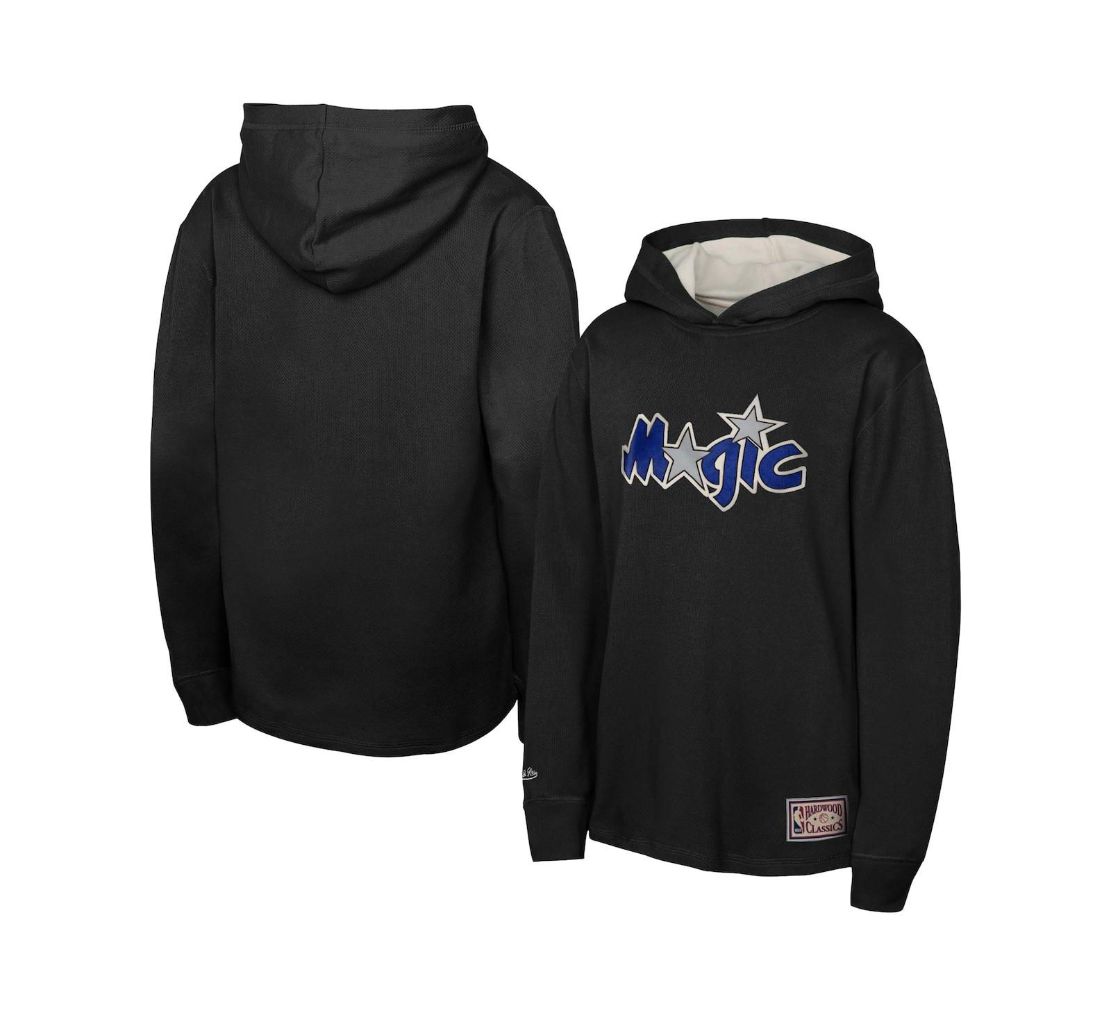 Mitchell & Ness худи-футболка для мальчиков и девочек Orlando Magic Lightweight Thermal, черная