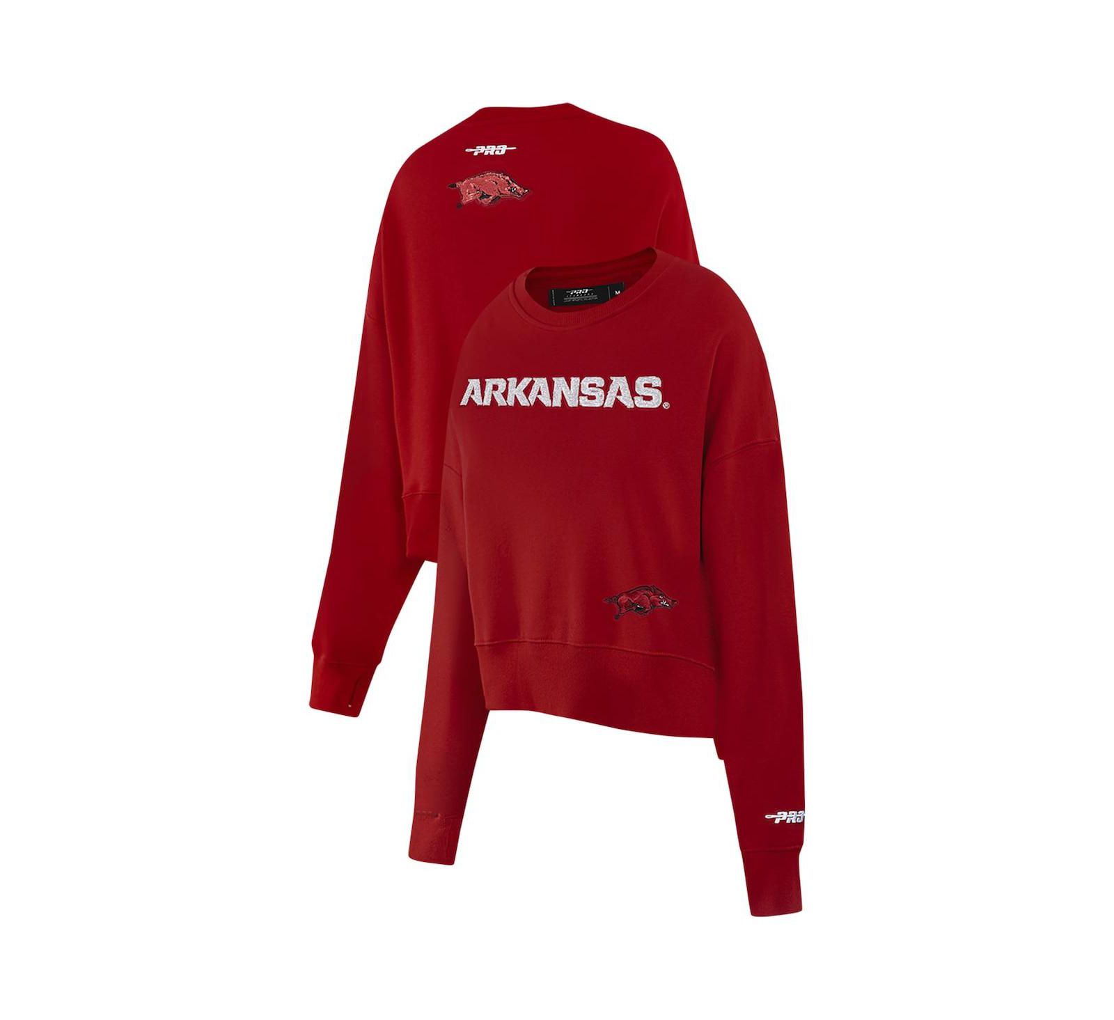 Pro Standard Женское укороченное худи с пайетками Cardinal Arkansas Razorbacks, кроп-топ