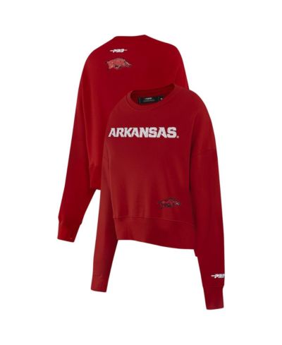 Pro Standard Женское укороченное худи с пайетками Cardinal Arkansas Razorbacks, кроп-топ