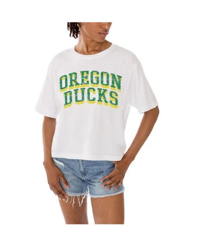 Gameday Couture Women's White Oregon Ducks Claim to Fame Boxy Cropped T-Shirt