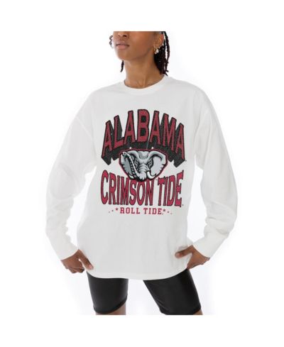 Gameday Couture Women's White Alabama Crimson Tide Midweight Oversized Long Sleeve T-Shirt